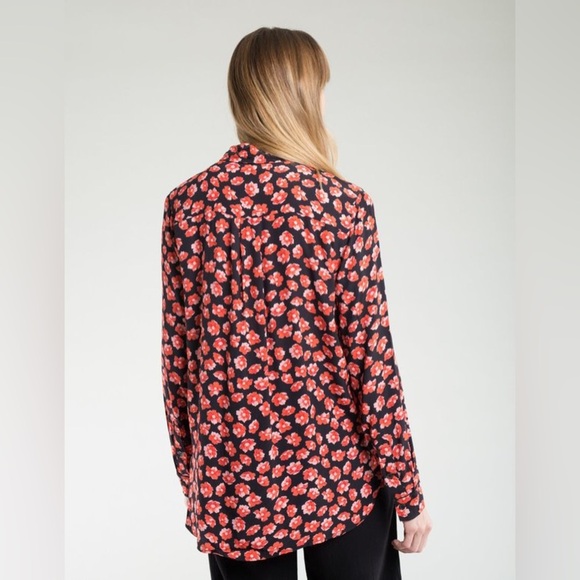 Ganni Lindale Crepe Long Sleeve Top Blouse Size 10/12 - Picture 5 of 13